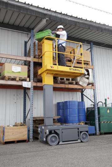 Louer votre nacelle à mât vertical Haulotte STAR 6 Nacelles à mât vertical Haulotte STAR 6 et 10 en location courte ou longue durée