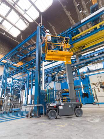 Louer votre nacelle à mât vertical Haulotte STAR 6 Nacelles à mât vertical Haulotte STAR 6 et 10 en location courte ou longue durée