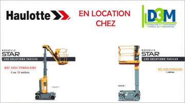 Nacelles à mât vertical Haulotte STAR 6 et 10 en location courte ou longue durée
